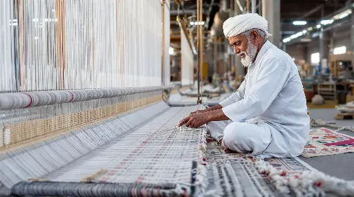 "100% handmade rug crafted by skilled artisans – authentic, traditional craftsmanship"