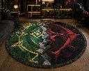 "The Ancient Equilibrium – Hand-Tufted Premium Wool Circular Rug (Radiant & Dire Inspired).webp