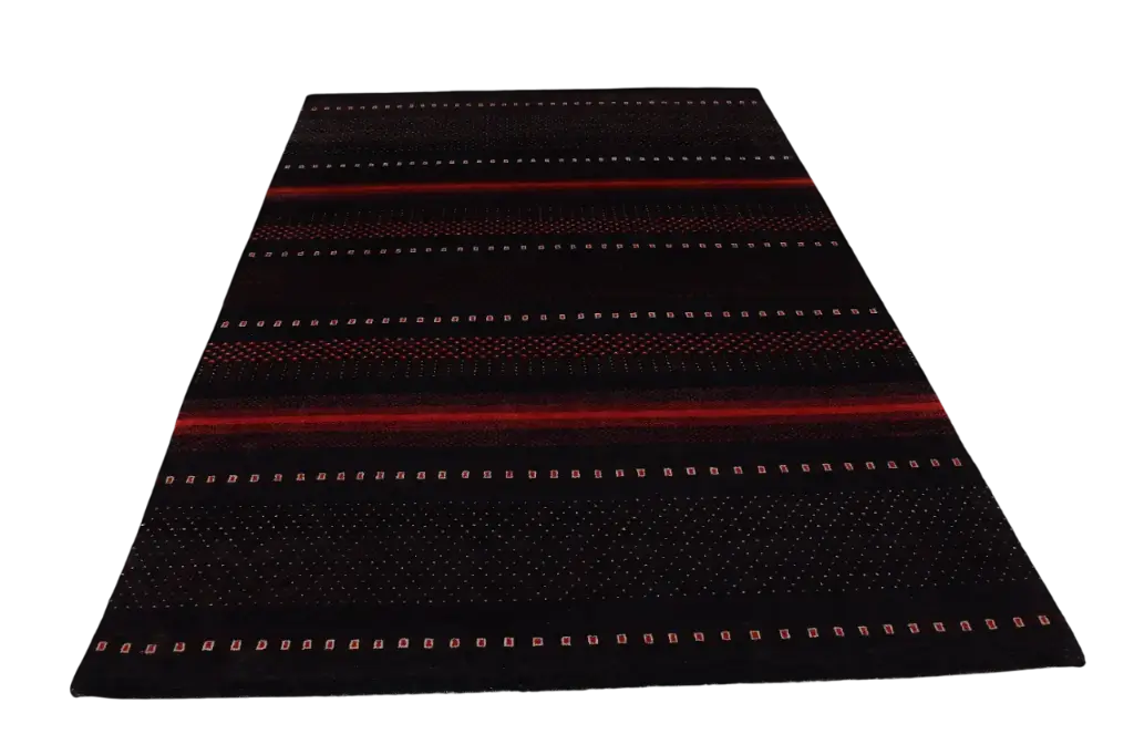 [SKU-Blre-912] Black & Red Hand Knotted (9x12 ft)