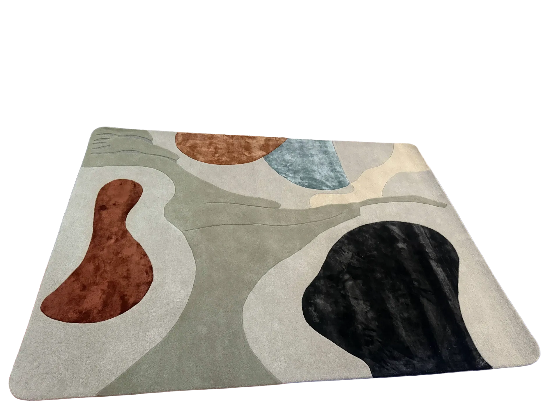 [WR-TF-HT-WT-912] Terra Flow – Hand Tufted Wool & Tencel Abstract Rug (9x12 ft)