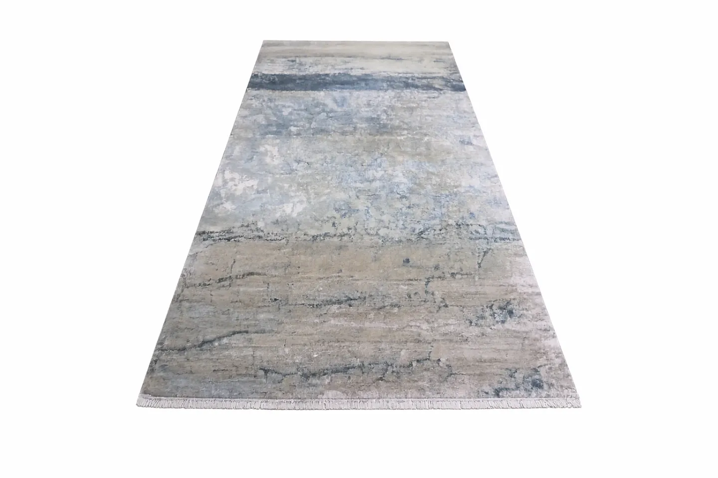 Azure Drift – Hand Knotted Wool & Viscose Abstract Rug (100 KPSI)