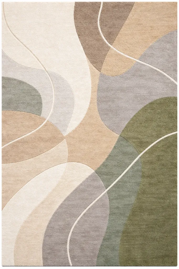 Aura Flow – Modern Abstract Hand-Tufted Wool Rug