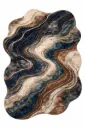 Midnight Agate Flow Rug – Handmade Tufted Wool Rug | Organic Shape Designer Carpet